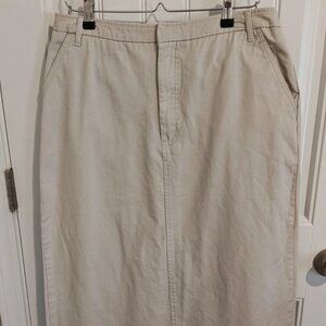 Full Length Kahki Pencil Skirt Size 12